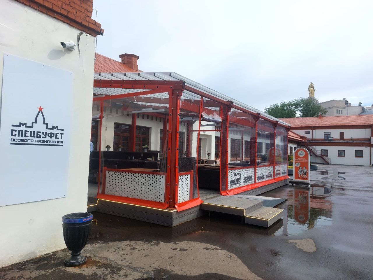 ПВХ шторы для летней террасы кафе в Медвенке